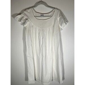 WALTER Vintage Y2K white cotton dotted swiss ruffle mini dress sz M festival